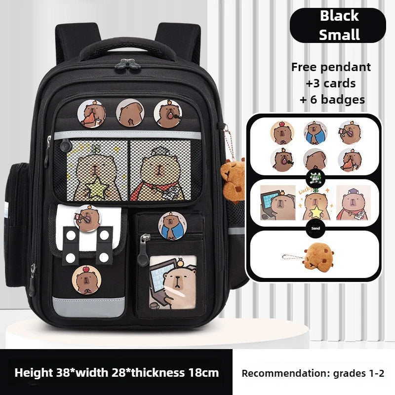 Capybara Children School Bags for Boys Kids Backpack Primary Schoolbag Orthopedic Backpack Waterproof Student Schoolbag Book Bag