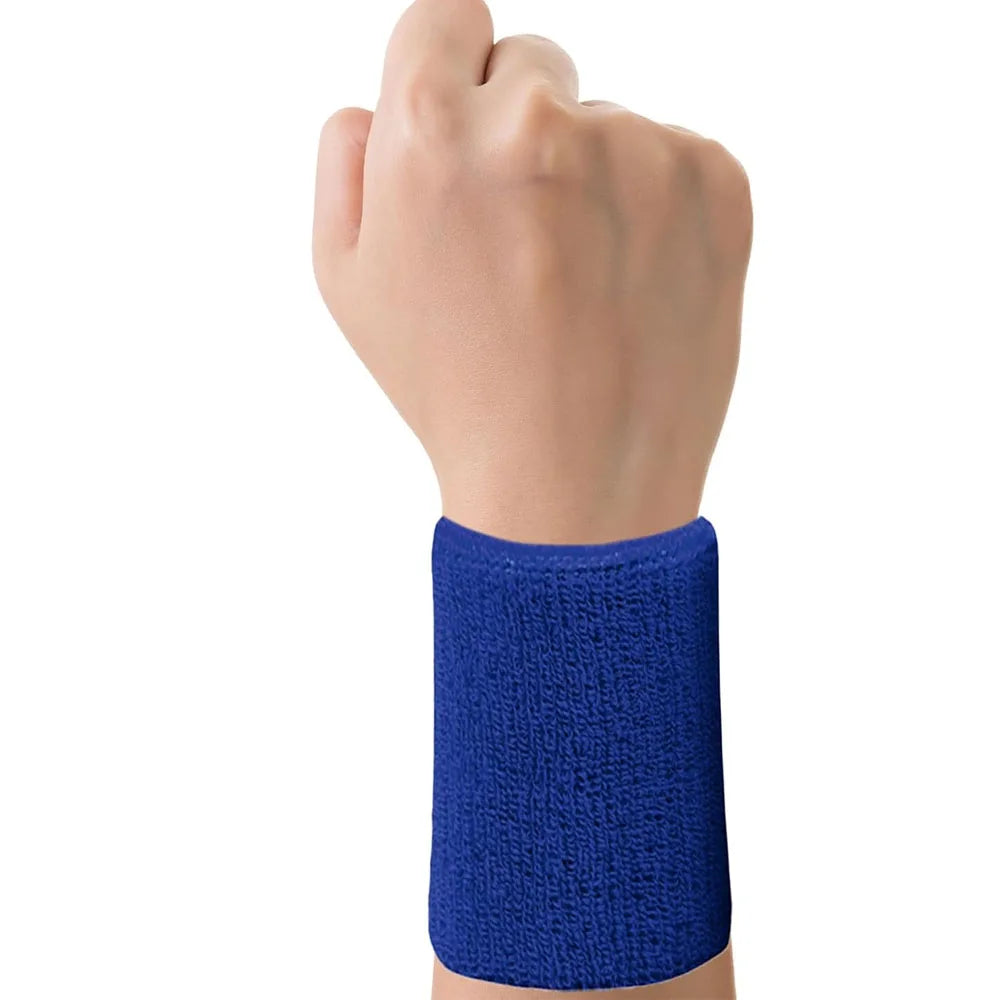 Sports Wrist Sweatbands for Men Women, Absorbent Long Wrist Sweat Bands Tennis Wristbands Athletic Cotton Terry Cloth Sweatband