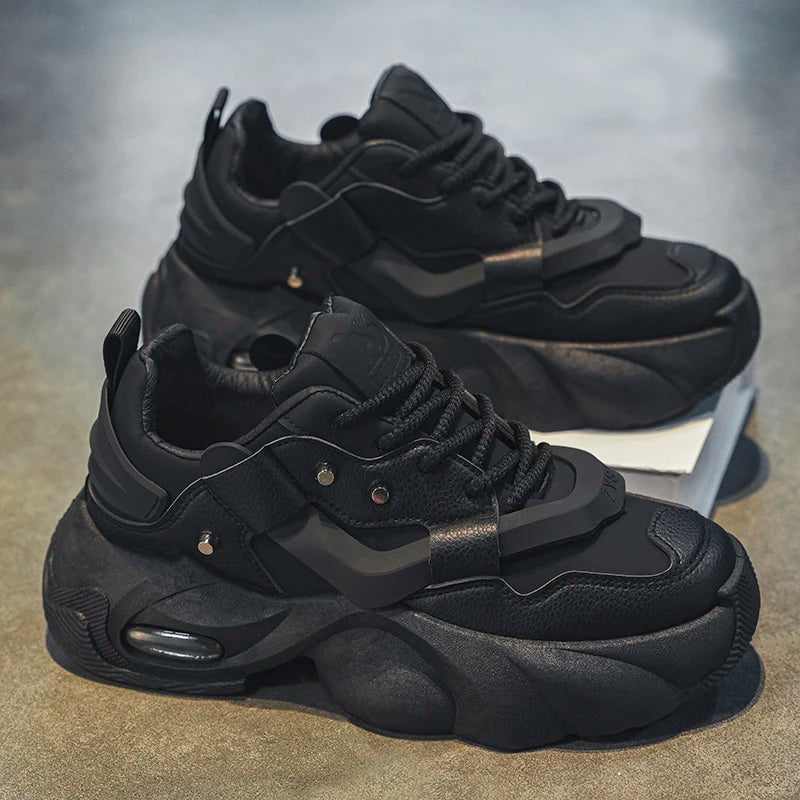 Fashionable Men's Casual Sports Shoes, with Thick Soles That Are Wear-Resistant and Height-Increasing, Comfortable and Breathable, Suitable for Both Sports and Leisure