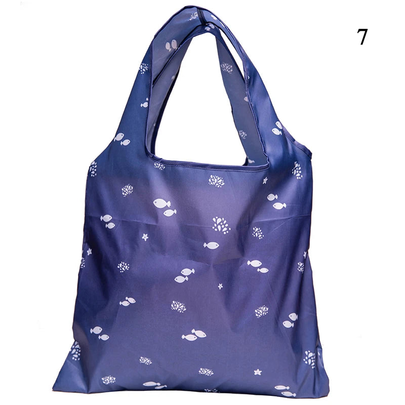 Fashion Shopping Bags Portable Various Prints Large Capacity Convenient Handbags Easy To Fold Package Travel Essential