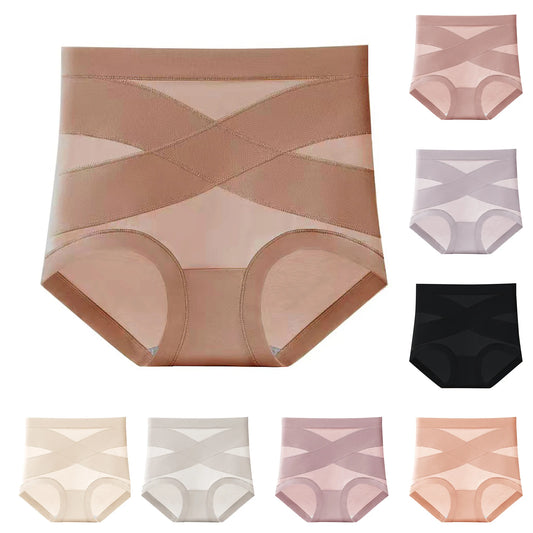 Women's Underwear Tummy Control Butt Lifting Cross Compression Seamless Soft Stretchy Ladies Daily Wear Shaping Briefs