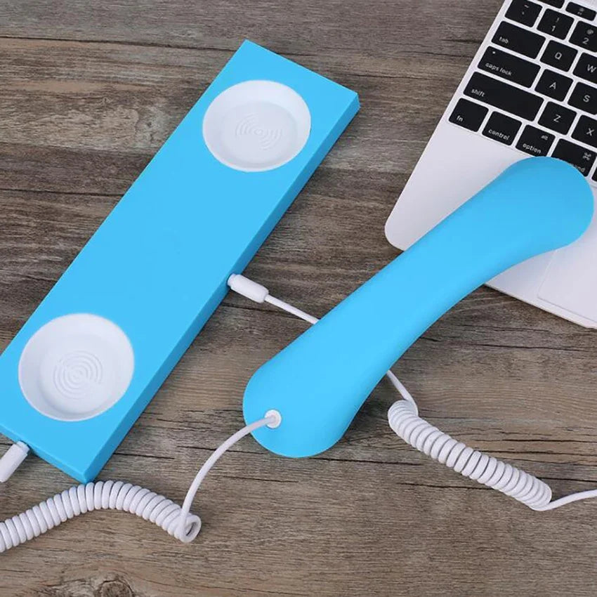 Cell Phone Handset, Retro Telephone Handset with Base, Max 1m Cable, 3.5mm Handset Receivers for Mobile Phone Computer telefone