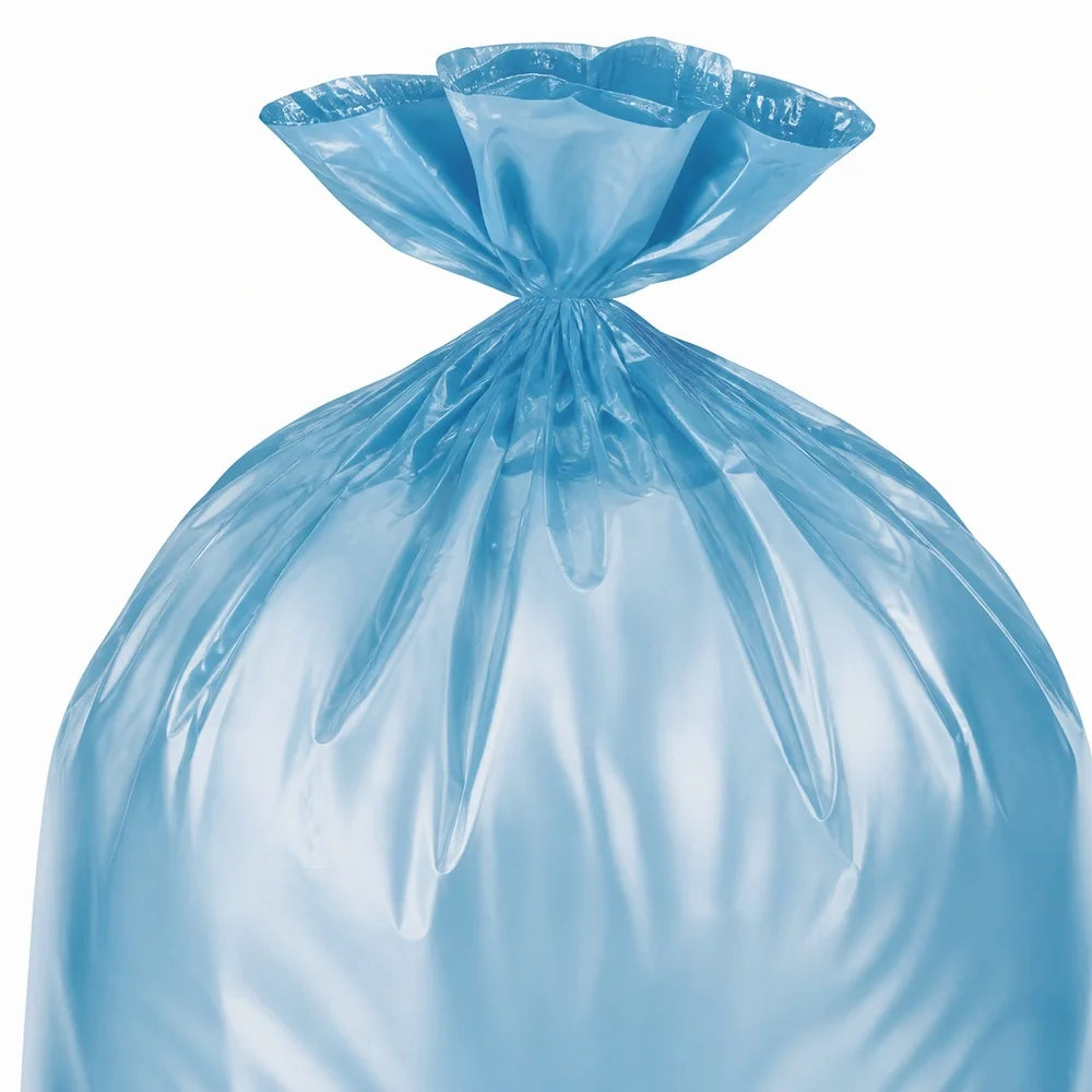 Trash Bags Blue Large 1 Roll 50 Bags for Home Kitchen Bathroom Waste Baskets Bin Liners and Household Daily Cleaning Supplies