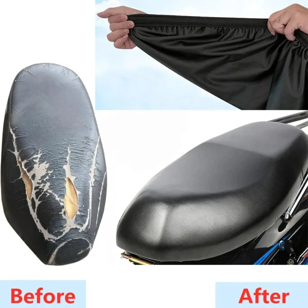 Motorcycle Seat PU Leather Cover Waterproof Dustproof Sunscreen Motorbike Scooter Cushion Seat Cover Protector Cover Accessories