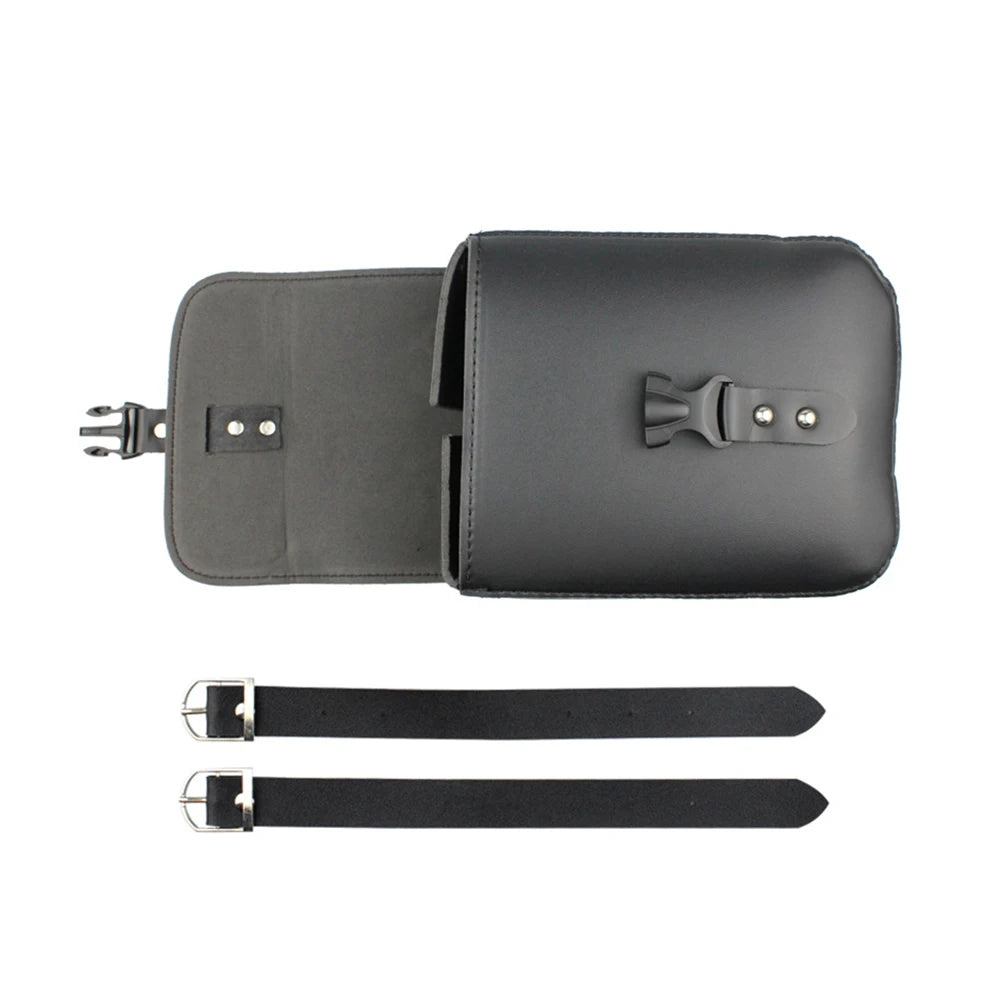 Motorcycle Saddlebags PU Leather Side Tool Bag Luggage Saddle Bags Cycling Storage Kit Side Bag Black Universal