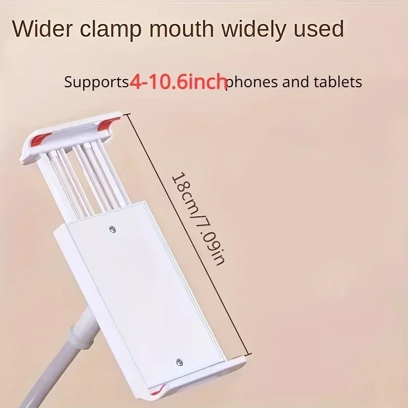 18MM Thick Bed Phone Tablet Holder, 360° Rotatable Clamp Mount for 4.7-12.9" iPad iPhone, Lazy Stand for Bed Desk Live Streaming