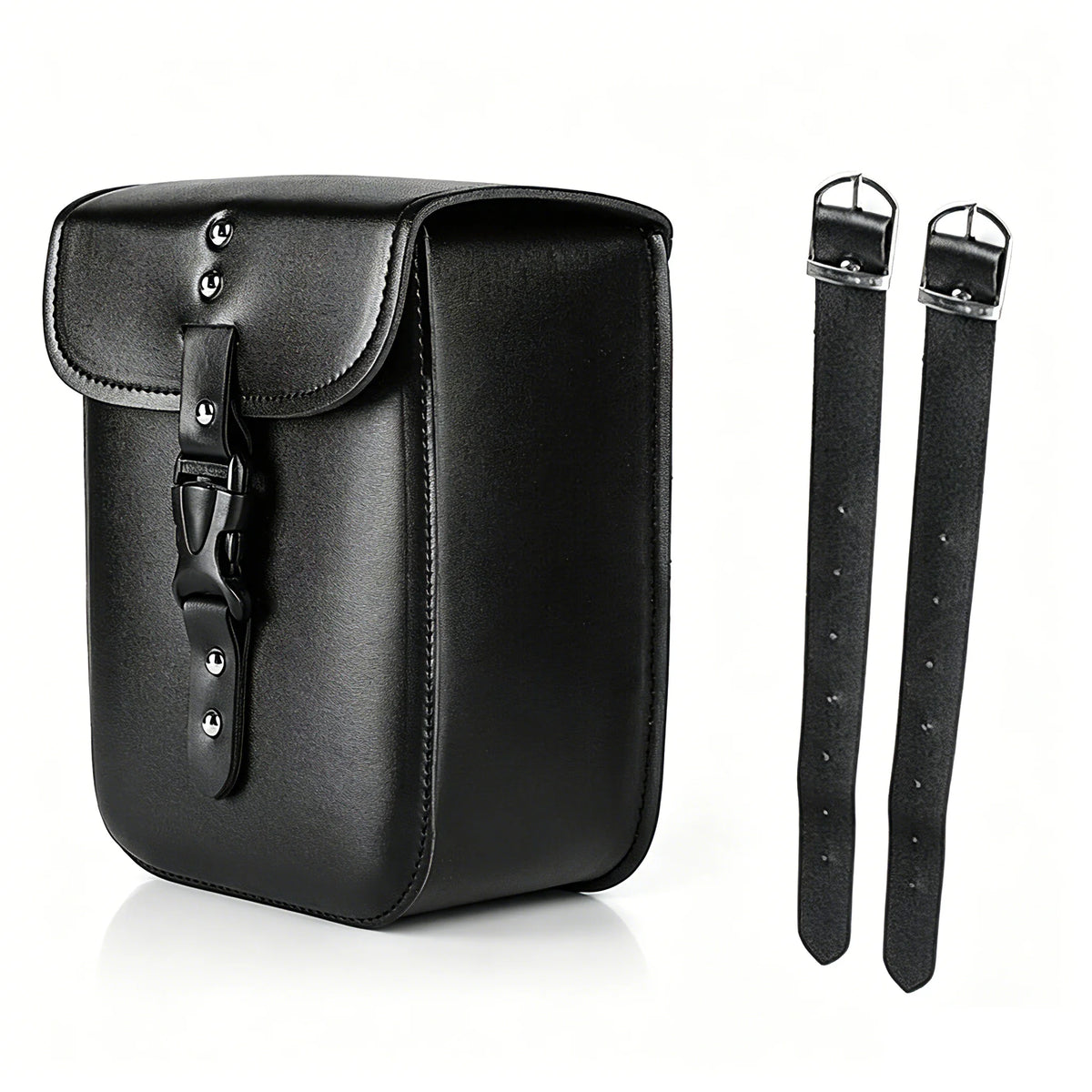 Motorcycle Saddlebags PU Leather Side Tool Bag Luggage Saddle Bags Cycling Storage Kit Side Bag Black Universal