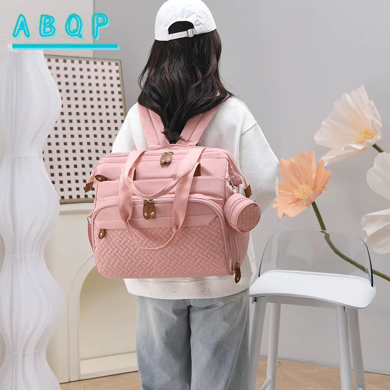 Fashionable Diaper Bag Backpack, Multifunctional Baby Diaper Bag Backpack, Large Capacity Out-and-out Baby Supplies Storage Bag