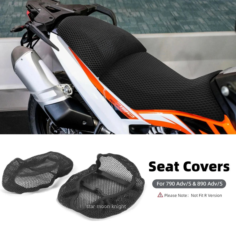 Motorcycle Seat Cover For 790 ADV 790 890 Adventure / S Anti-Slip 3D Mesh Seat Cushions Guard Breathable Passenger Seat Covers