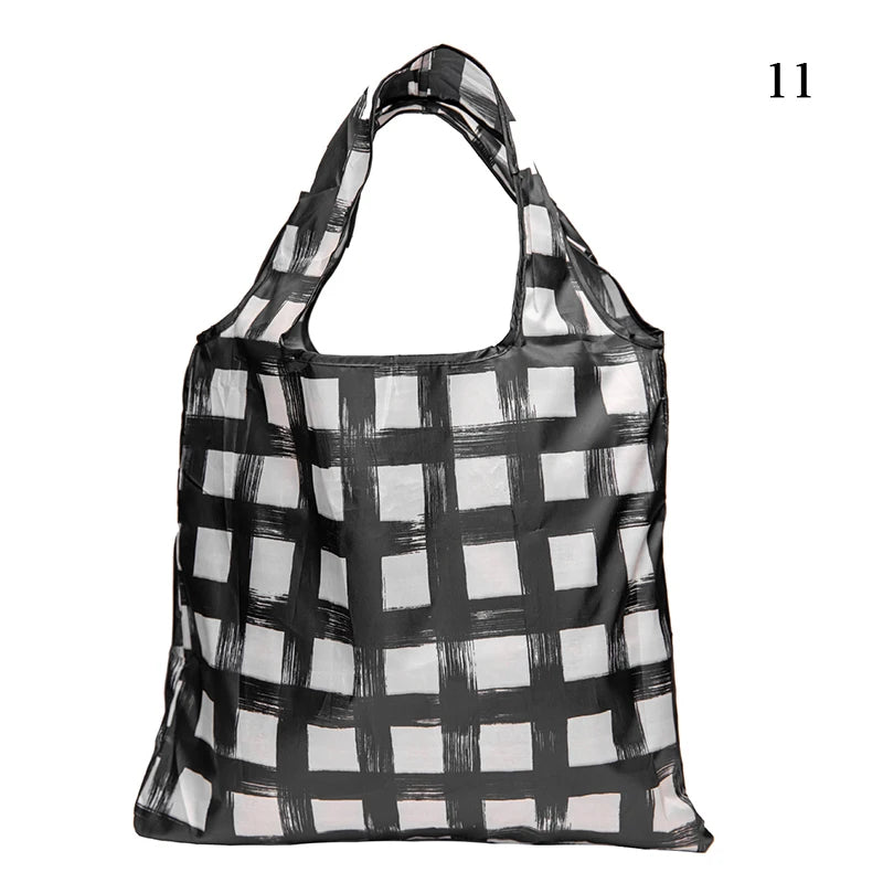 Fashion Shopping Bags Portable Various Prints Large Capacity Convenient Handbags Easy To Fold Package Travel Essential