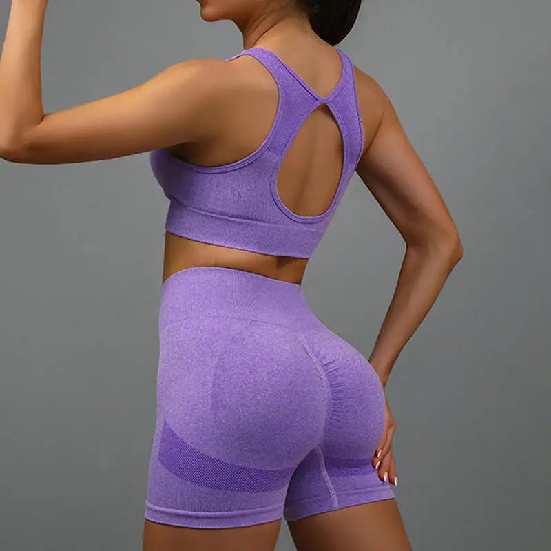 Yoga Suit Sports Underwear Women's Fitness Vest Running Shorts Set  Workout