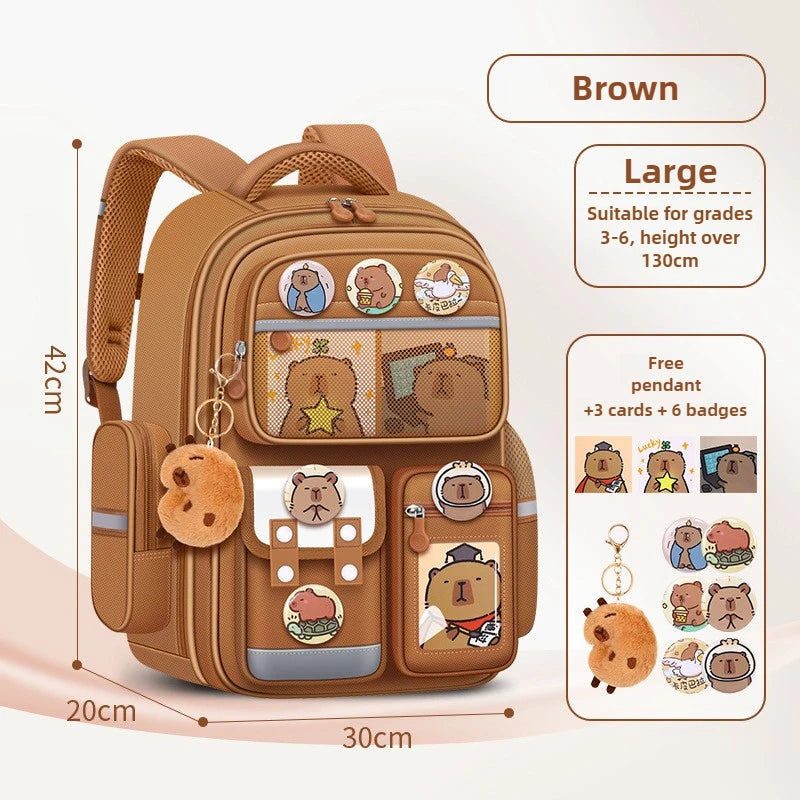 Capybara Children School Bags for Boys Kids Backpack Primary Schoolbag Orthopedic Backpack Waterproof Student Schoolbag Book Bag