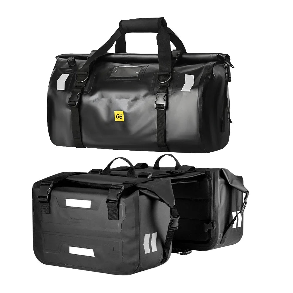 Motorcycle Bags Waterproof Outdoor Large Capacity Motorcycle Luggage Saddle Bag Rear Seat Bags