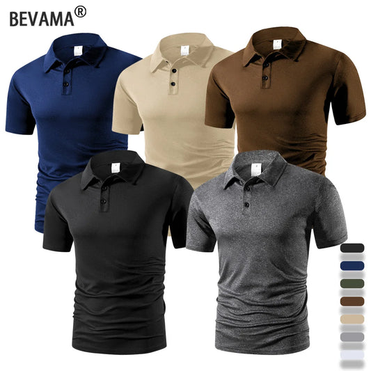 Men's Summer Polo Shirt Casual Breathable Comfortable T Shirts Solid Color High Quality Short Sleeve T-Shirt Outdoor Sport Tops