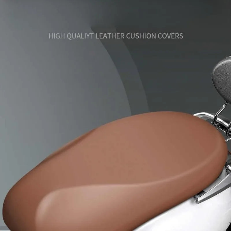 Motorcycle Waterproof and Sun-proof Seat Cover Suitable for All Seasons Wear-resistant and Comfortable Brown Leather Cover