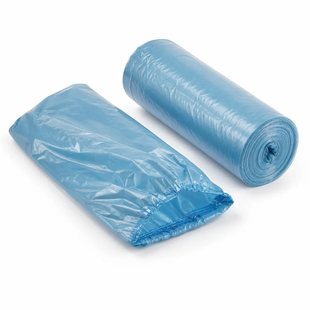 Trash Bags Blue Large 1 Roll 50 Bags for Home Kitchen Bathroom Waste Baskets Bin Liners and Household Daily Cleaning Supplies