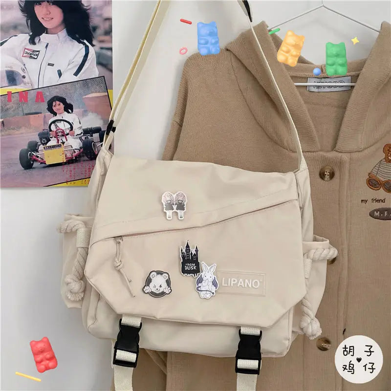 Women Bag Large Capacity Single Handbags Shoulder Bags Men Bolsas Japanese Harajuku Postman Student Crossbody Messenger Bag