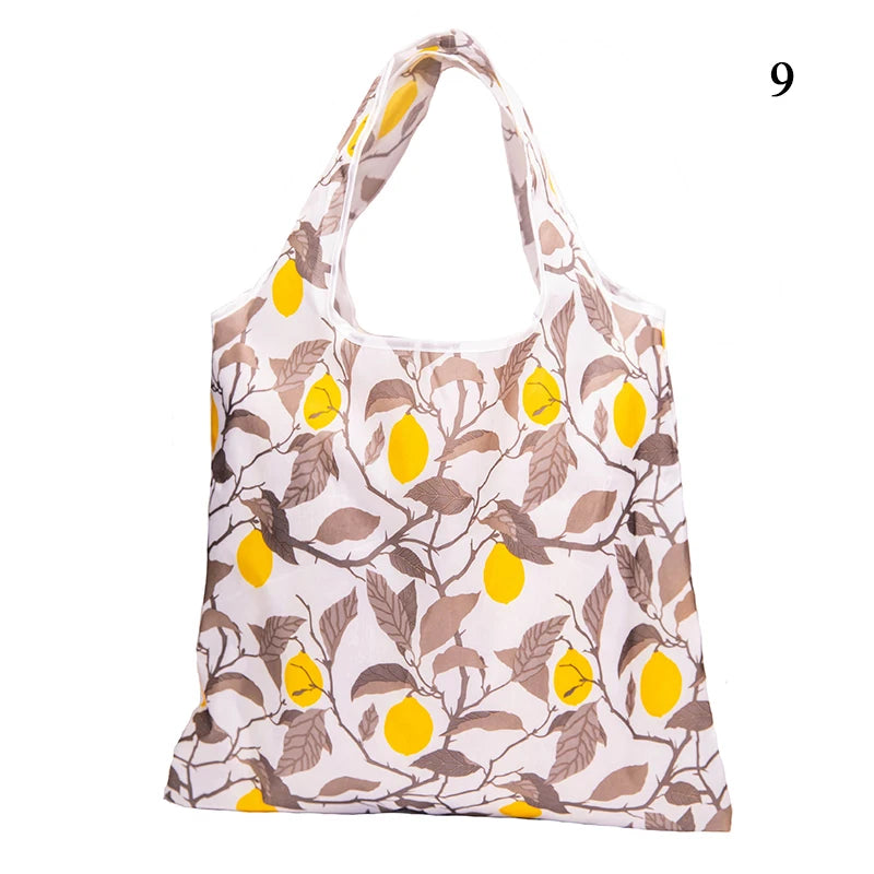 Fashion Shopping Bags Portable Various Prints Large Capacity Convenient Handbags Easy To Fold Package Travel Essential