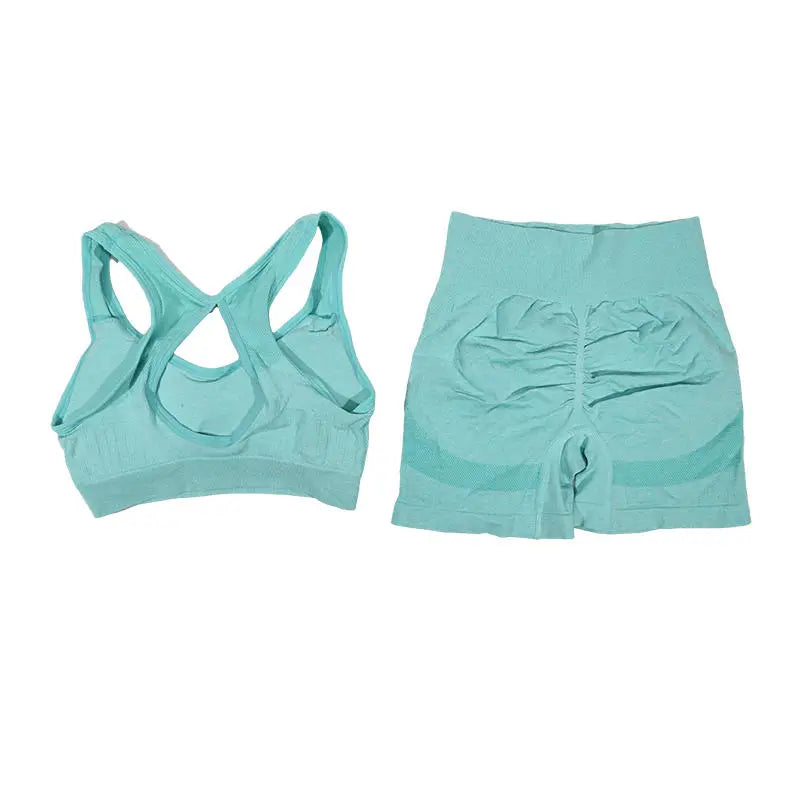 Yoga Suit Sports Underwear Women's Fitness Vest Running Shorts Set  Workout