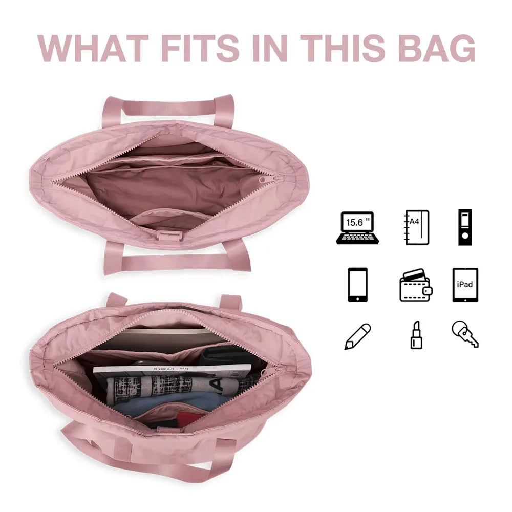 Women Tote Bag University Laptop Travel Tote diaper Gym Yoga Bag Shoulder Bag with Yoga Mat Buckle for Sports College Work