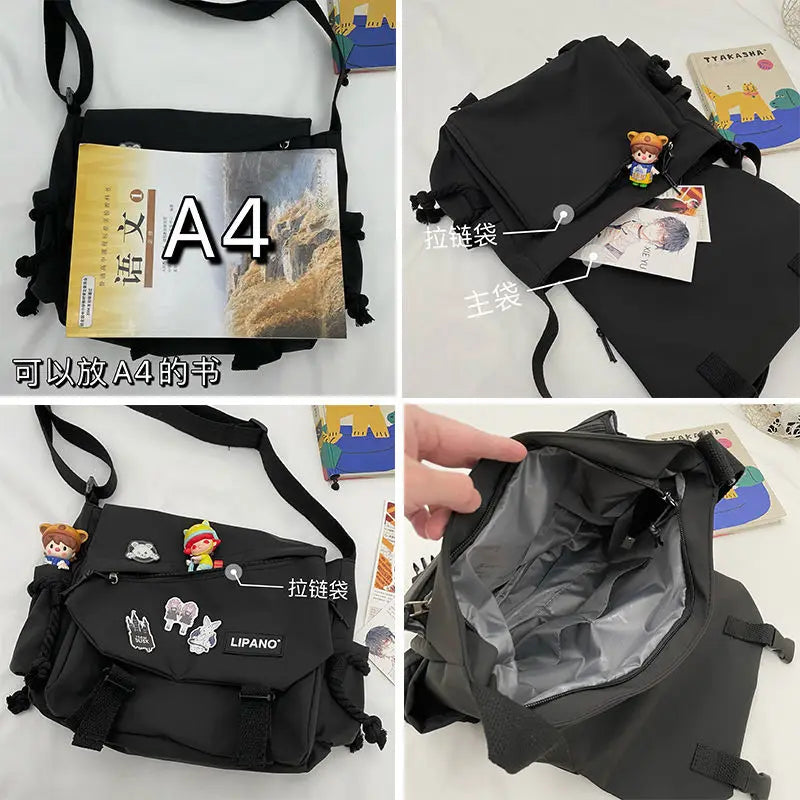 Women Bag Large Capacity Single Handbags Shoulder Bags Men Bolsas Japanese Harajuku Postman Student Crossbody Messenger Bag
