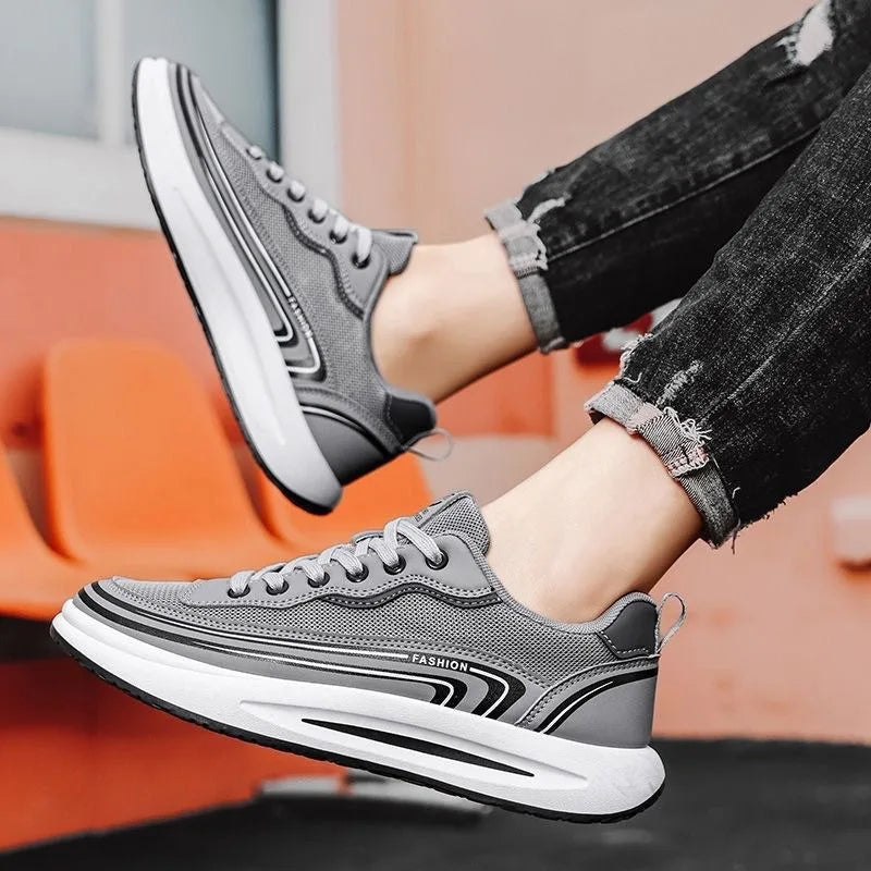 Mens Casual Sport Shoes Loafers Summer Breathable Mesh Tennis Sneakers Outdoor Non‑Slip Lightweight Running Shoes