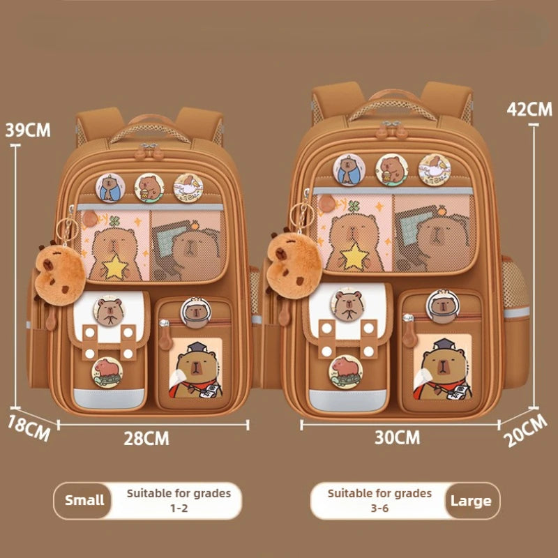 Capybara Children School Bags for Boys Kids Backpack Primary Schoolbag Orthopedic Backpack Waterproof Student Schoolbag Book Bag