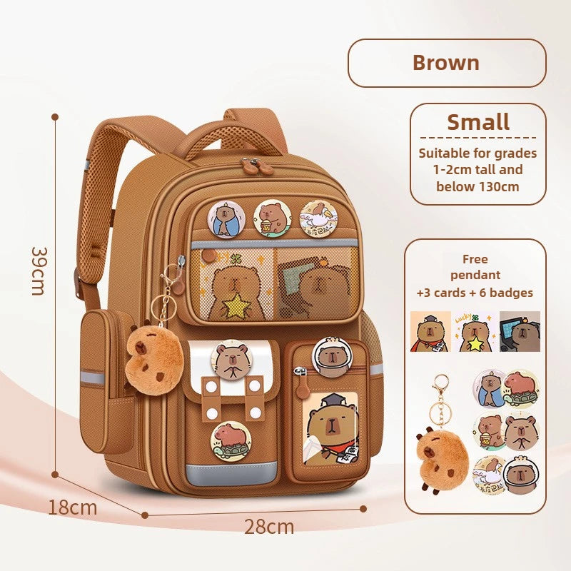 Capybara Children School Bags for Boys Kids Backpack Primary Schoolbag Orthopedic Backpack Waterproof Student Schoolbag Book Bag