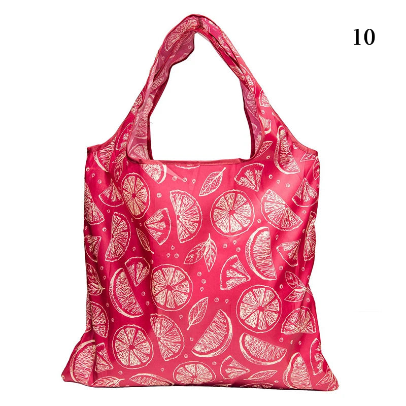 Fashion Shopping Bags Portable Various Prints Large Capacity Convenient Handbags Easy To Fold Package Travel Essential