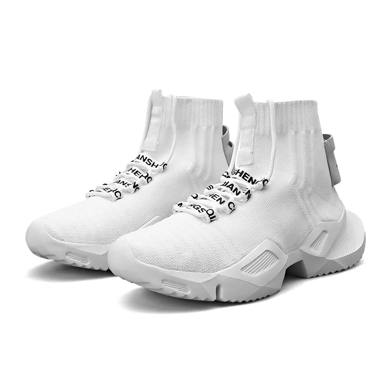 Socks Sneakers Men Knit Upper Breathable Sport Shoes Sock Boots Man Shoes High Top Running Shoes for Men Zapatillas De Deporte