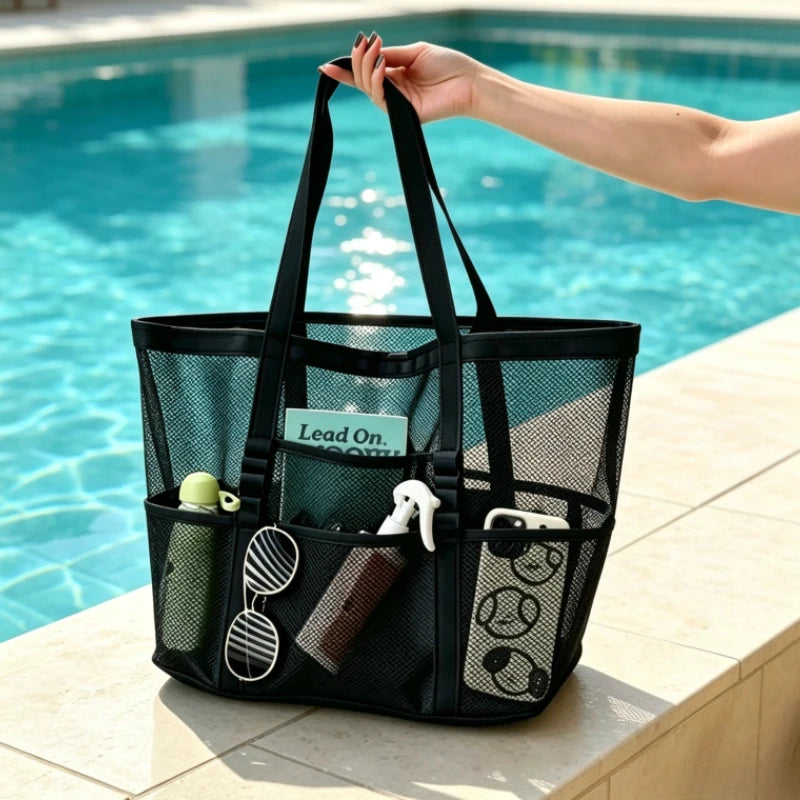 Beach Tote Bag Packaging Makeup Organizer Swimming Travel Accessories Cosmetic Bag Shopping Storage Bag Women Handbag Yoga Gym
